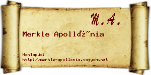 Merkle Apollónia névjegykártya